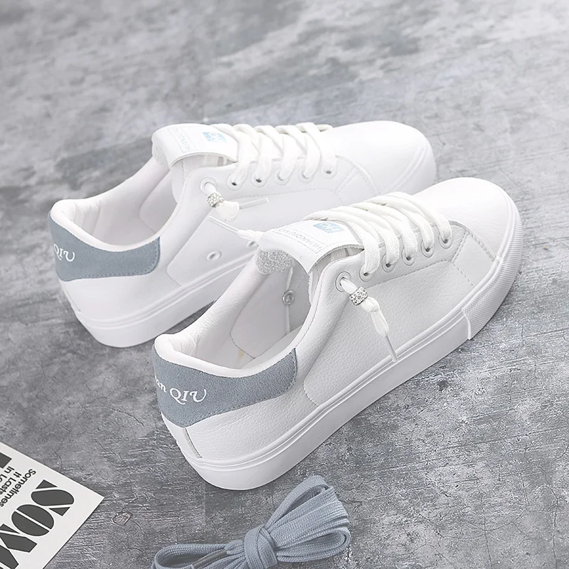 2018 New Women White Shoes Leather Lace Up Female Sneakers All Match Concise Style Spring Casual Shoes for Lady 35-39# 18001
2018 New Women White Shoes Leather Lace Up Female Sneakers All Match Concise Style Spring Casual Shoes for Lady 35-39# 18001