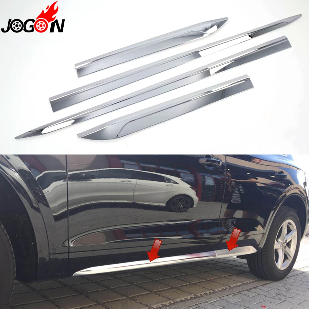 

Bright ABS Chrome For Audi Q5 FY 2018 2019 Car Styling Door Side Body Strip Molding Cover Trim Accessories