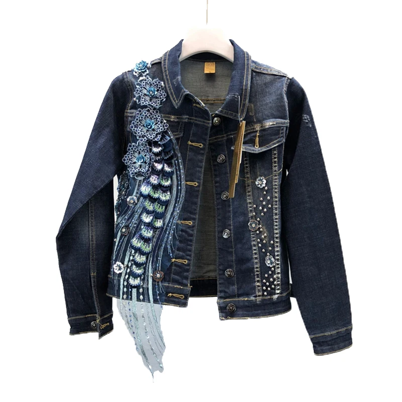 Spring Denim Jacket Women Plus Size Coats Sequin Embroidery Jackets Long Sleeve Basic Coat Harajuku Jacket High Street Outwear
Spring Denim Jacket Women Plus Size Coats Sequin Embroidery Jackets Long Sleeve Basic Coat Harajuku Jacket High Street Outwear