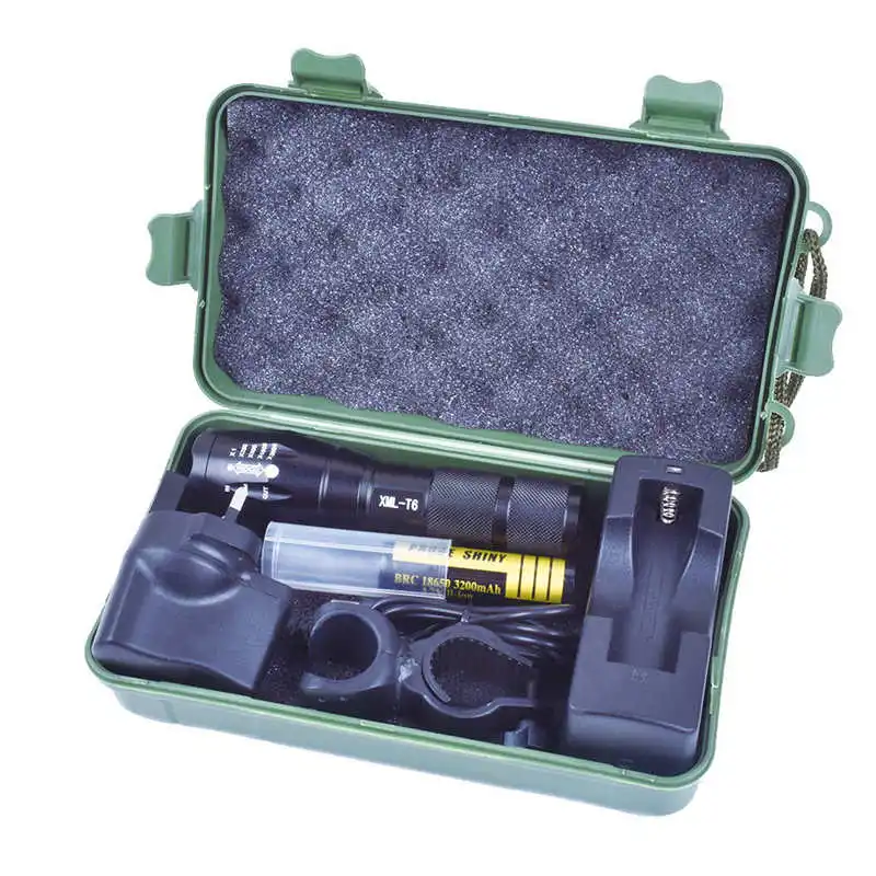 G700 X800 Tactical Zoomable XML T6 LED Military Flashlight Torch 18650 Light Lamp powerful led flashlight rechargeable #4S7 (2)