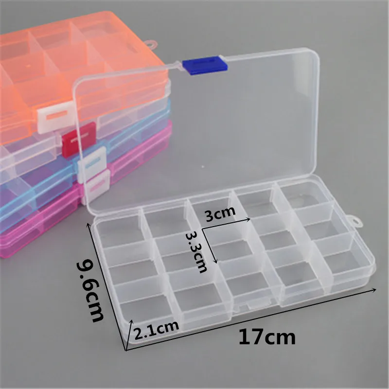 Practical Adjustable 15 Grids Compartment Plastic Storage Box Jewelry Earring Bead Screw Holder Case Display Organizer Container
Practical Adjustable 15 Grids Compartment Plastic Storage Box Jewelry Earring Bead Screw Holder Case Display Organizer Container