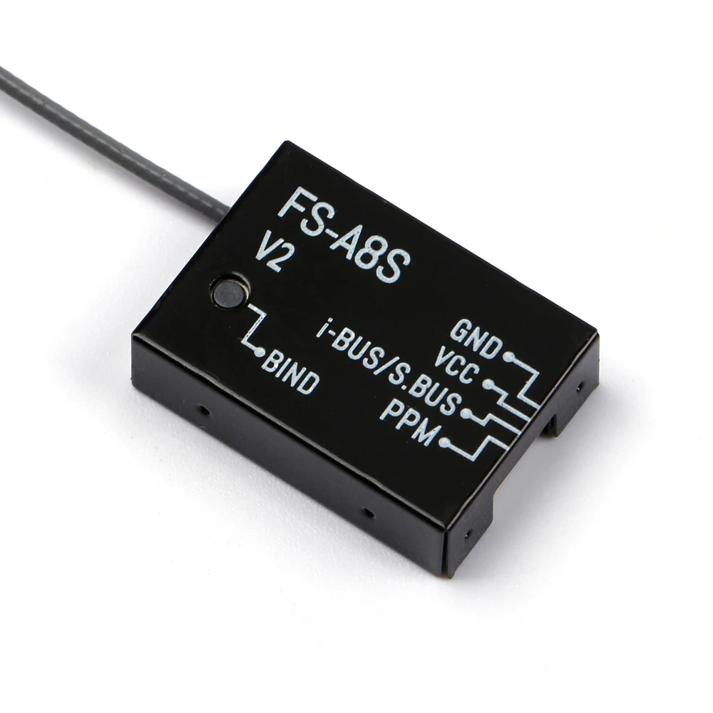 FlySky FS-A8S Receiver V2 8-18 Channels 2.4G Compatible FS-i6S i6X i10 TM8 For FPV racing drone accessories 
FlySky FS-A8S Receiver V2 8-18 Channels 2.4G Compatible FS-i6S i6X i10 TM8 For FPV racing drone accessories