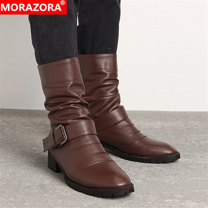 MORAZORA 2020 new arrival women ankle boots classic fashion Motorcycle Boots buckle autumn winter low heel platform shoes woman 
MORAZORA 2020 new arrival women ankle boots classic fashion Motorcycle Boots buckle autumn winter low heel platform shoes woman