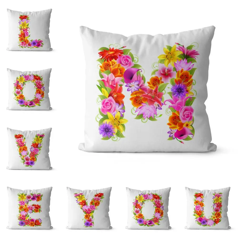 Letter Pillow cheap throw pillow flower fashion Cover kids Alphabet pillow Room sofa Home decorative Pillowcase 45X45 Polyester
Letter Pillow cheap throw pillow flower fashion Cover kids Alphabet pillow Room sofa Home decorative Pillowcase 45X45 Polyester
