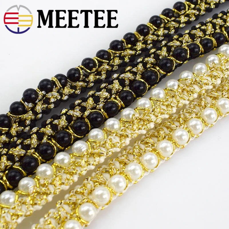 Meetee 5Yards 1.5cm Gold Silk Braided Pearl Beaded Lace Trim Ribbon Fabric DIY Collar Sewing Clothing Bag Curtain Supplies Craft
Meetee 5Yards 1.5cm Gold Silk Braided Pearl Beaded Lace Trim Ribbon Fabric DIY Collar Sewing Clothing Bag Curtain Supplies Craft