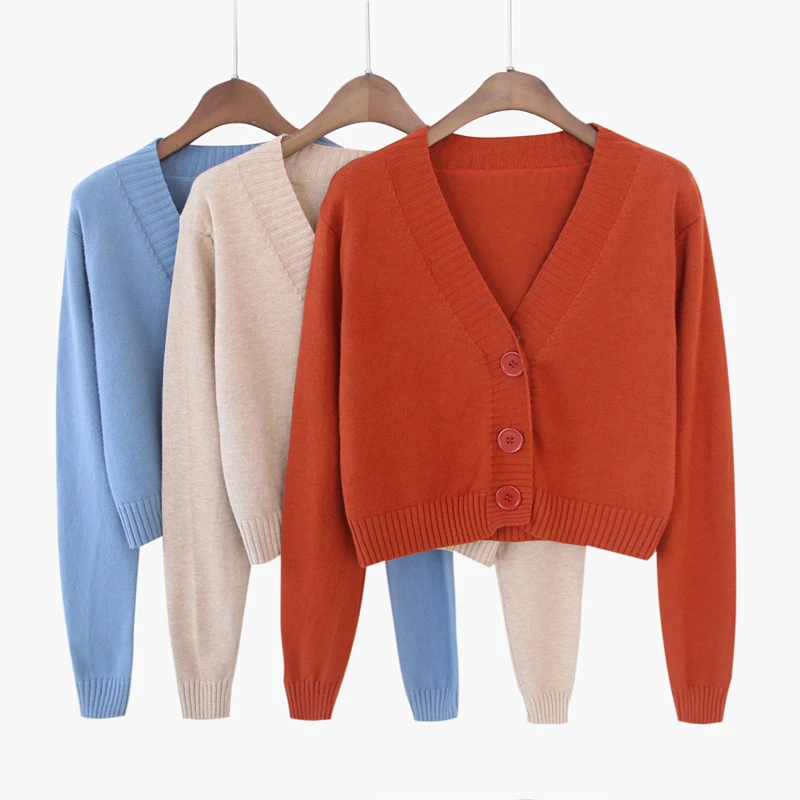 Knit Cardigans 2019 New Fall Lady Fashion Casual Solid Sweater With Button Full sleeve Sweet Loose Short style Knitted sweater
Knit Cardigans 2019 New Fall Lady Fashion Casual Solid Sweater With Button Full sleeve Sweet Loose Short style Knitted sweater