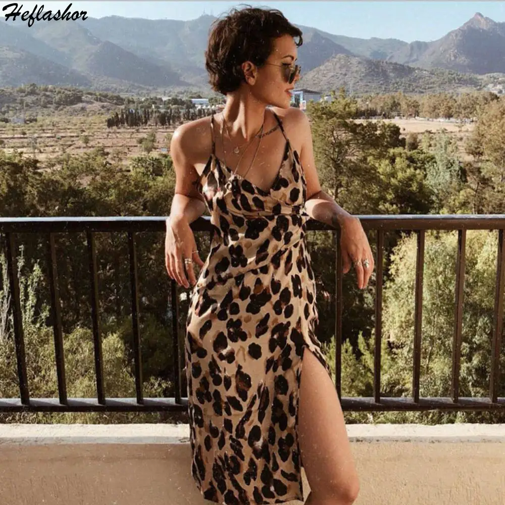 Heflashor 2019 Women Summer Sexy V-neck Strap Sleeveless Open Back Dress Leopard Printed Dress Slim Fit Hip Long Vestidos
Heflashor 2019 Women Summer Sexy V-neck Strap Sleeveless Open Back Dress Leopard Printed Dress Slim Fit Hip Long Vestidos