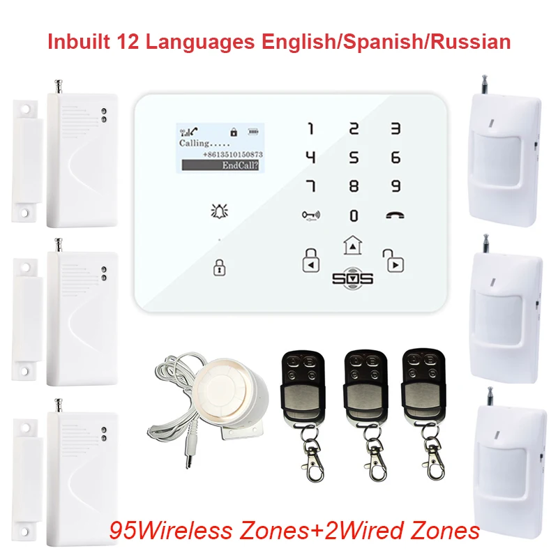 Home Burglar alarm Panel Wireless GSM Alarm System Security Home With PIR Motion Detector Remote control K9D
Home Burglar alarm Panel Wireless GSM Alarm System Security Home With PIR Motion Detector Remote control K9D