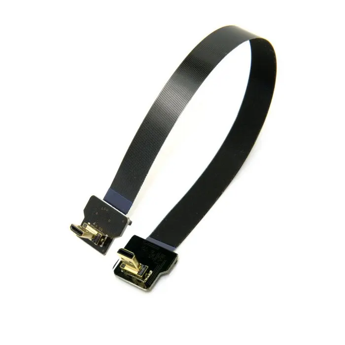 90 Degree Down Angled FPV Micro HDMI Male to Up Angled Micro HDMI FPC Flat Cable for Multicopter Aerial Photography
90 Degree Down Angled FPV Micro HDMI Male to Up Angled Micro HDMI FPC Flat Cable for Multicopter Aerial Photography