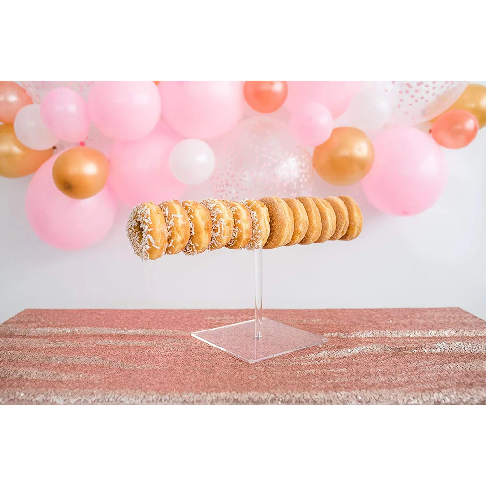 

1-Tier Acrylic 'Floating Donut' Stand Wedding Birthday Bachelorette Party Baby Shower Brunch Buffet Dessert Table Candy Bar