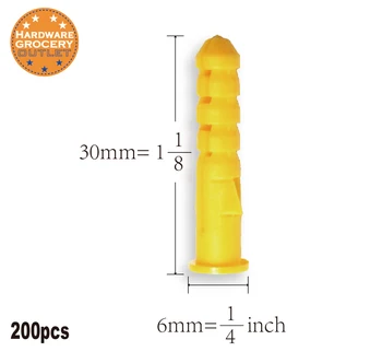 Ribbed Plastic Anchor Wall Plastic Expansion Pipe Tube Wall Plugs Drywall Screw High Quality Wholesale 200pcs 6x30mm
Ribbed Plastic Anchor Wall Plastic Expansion Pipe Tube Wall Plugs Drywall Screw High Quality Wholesale 200pcs 6x30mm