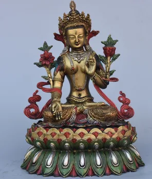 christmas Tibet Buddhism Temple Bronze Painting 7 eyes White Tara Goeess Buddha Statue halloween
christmas Tibet Buddhism Temple Bronze Painting 7 eyes White Tara Goeess Buddha Statue halloween