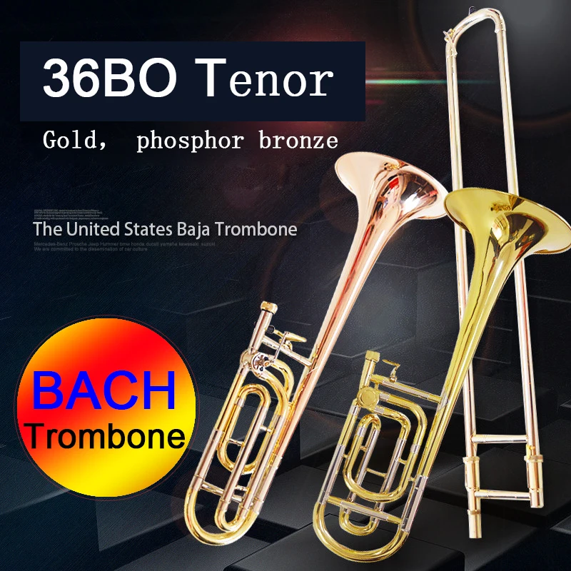 USA tenor trombone Bach 36BO Bb Phosphorus & Copper Tone Trombone beginner grading professional performance musical instrument
USA tenor trombone Bach 36BO Bb Phosphorus & Copper Tone Trombone beginner grading professional performance musical instrument