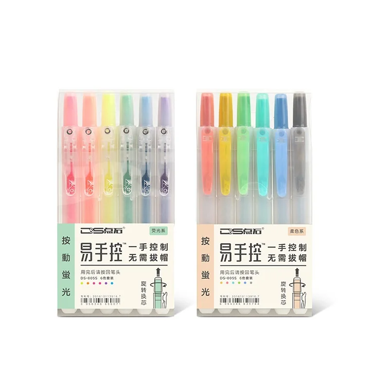 6pcs Click type Soft touch color pastel Highlight marker liner pen set Stationery Office School supplies Material escolar F464
6pcs Click type Soft touch color pastel Highlight marker liner pen set Stationery Office School supplies Material escolar F464