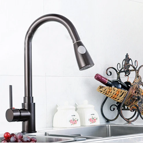 L16087 Deck Mounted Black Color Hot and Cold Water Brass Material of High Quality Pull Out Kitchen Faucet
L16087 Deck Mounted Black Color Hot and Cold Water Brass Material of High Quality Pull Out Kitchen Faucet