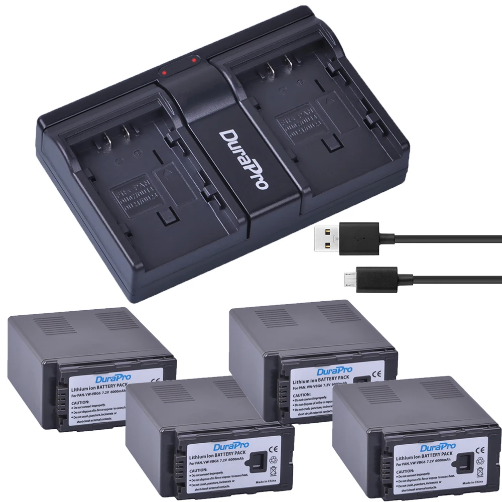 4x 6000Ah VW VBG6 VW-VBG6 батарея для камеры + USB двойное зарядное устройство для PANASONIC AG-HMC71 HMC73 HMC150 HPX250 AC160MC AG-HMC155GK
4x 6000Ah VW VBG6 VW-VBG6 батарея для камеры + USB двойное зарядное устройство для PANASONIC AG-HMC71 HMC73 HMC150 HPX250 AC160MC AG-HMC155GK