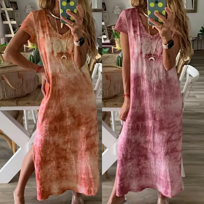 Women Ladies Short Sleeve Bohemia Long Maxi Dress Fashion Summer Beach Party Casual Long Loose Holiday Sundress
Women Ladies Short Sleeve Bohemia Long Maxi Dress Fashion Summer Beach Party Casual Long Loose Holiday Sundress