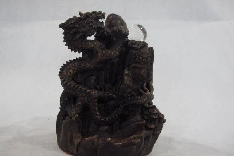 Chinese Classic Red Bronze copper Fly Dragon Play Bead fengshui with hill statue
Chinese Classic Red Bronze copper Fly Dragon Play Bead fengshui with hill statue