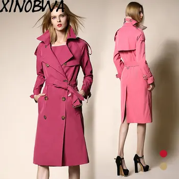 Europe New Women Spring High Street Fashion Turn Down Collar Double Breasted Split X-Long Trench Coat Female Elegant OL Outwear
Europe New Women Spring High Street Fashion Turn Down Collar Double Breasted Split X-Long Trench Coat Female Elegant OL Outwear