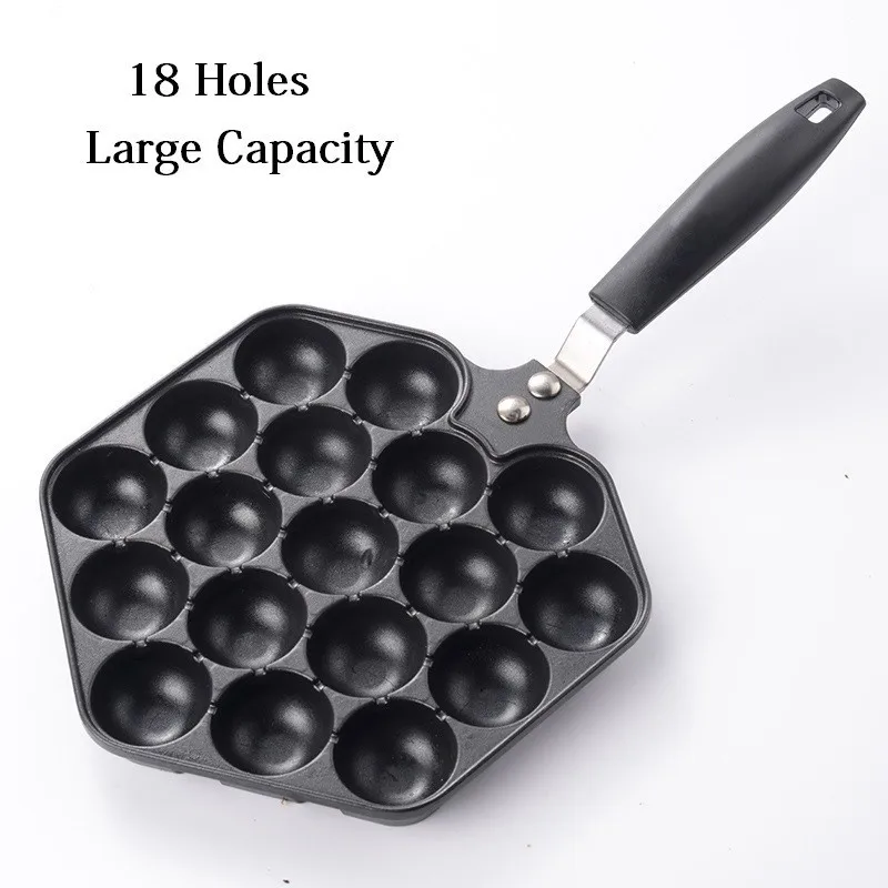 18 Holes Aluminum Alloy Takoyaki Maker Chibi Maruko Machine Meatball Mould Octopus Ball Form For Gas Stove Cooking Baking Plate
18 Holes Aluminum Alloy Takoyaki Maker Chibi Maruko Machine Meatball Mould Octopus Ball Form For Gas Stove Cooking Baking Plate