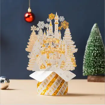 10pcs/lot WISHMADE New Laser Cut 3D Christmas Greeting Card Castle Christmas Gift With Blue Envelopes
10pcs/lot WISHMADE New Laser Cut 3D Christmas Greeting Card Castle Christmas Gift With Blue Envelopes