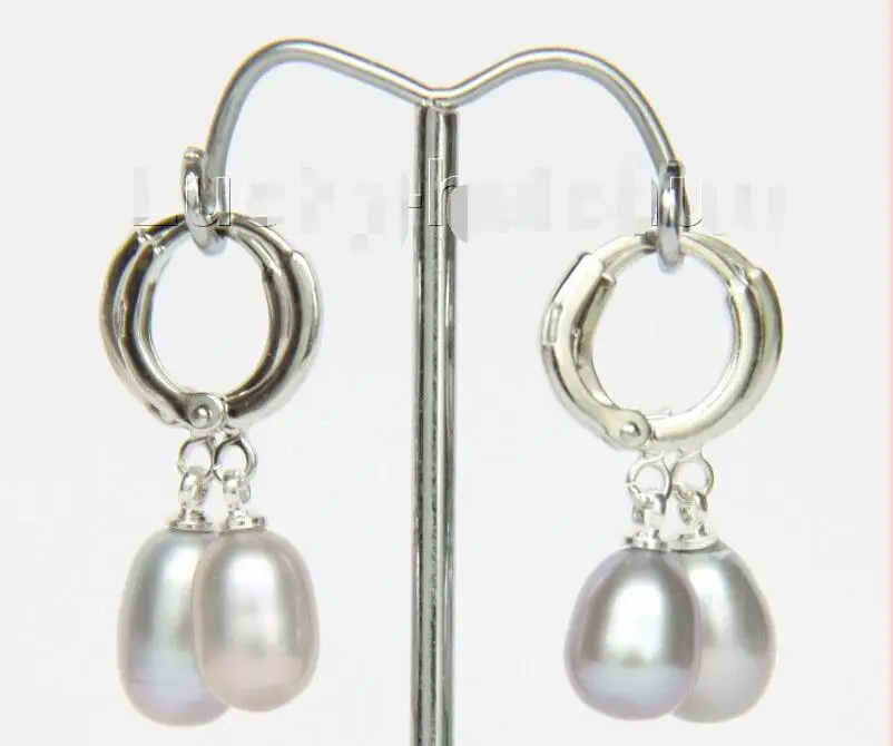 Hot selling free shipping******** Genuine 2piece 8X10mm drip Dangle gray pearls Earrings j9613 
Hot selling free shipping******** Genuine 2piece 8X10mm drip Dangle gray pearls Earrings j9613