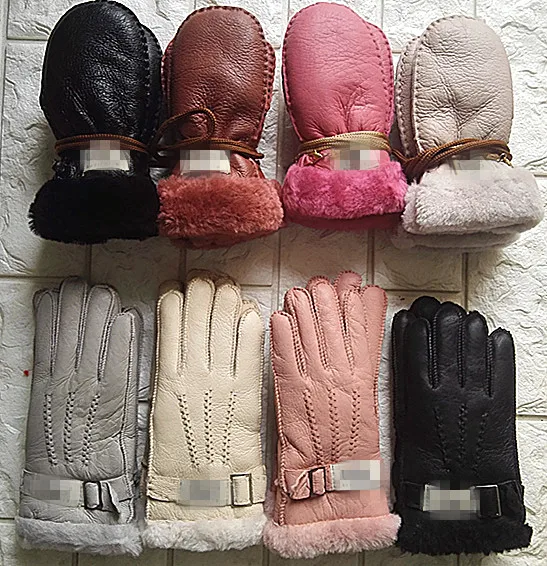 Warm sheepskin one leather gloves children men and women winter thick wool riding gloves
Warm sheepskin one leather gloves children men and women winter thick wool riding gloves