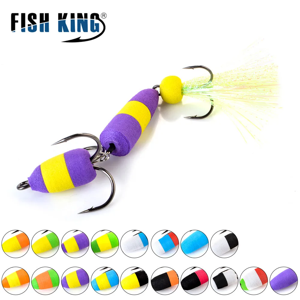FISH KING 18 цветов приманка для ловли окуня Мягкая плавающие приманки воблеры