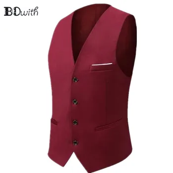 2019 Newest Wine Red Men's Sleeveless Slim Fit Suit Vest Single Breasted Four Buttons Business Dating Wedding Dress Waistcoat
2019 Newest Wine Red Men's Sleeveless Slim Fit Suit Vest Single Breasted Four Buttons Business Dating Wedding Dress Waistcoat