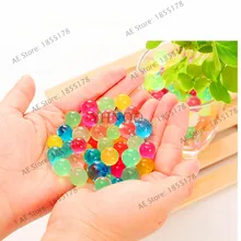 500 pièces/sac perles d'eau décor à la maison perle en forme de sol en cristal Bio Gel boule pour fleur/désherbage boue grandir boules de gelée magique(China)