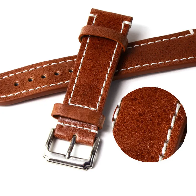 T-AMQ 18 20 mm Genuine Leather Watch Band Men Wristwatch Strap+Pin Buckle+Splicing Line Handmade Bracelet Brown Color - 06
T-AMQ 18 20 mm Genuine Leather Watch Band Men Wristwatch Strap+Pin Buckle+Splicing Line Handmade Bracelet Brown Color - 06