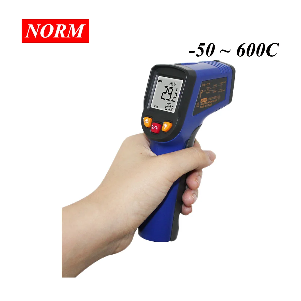 -50-600 Degree IR Infrared Thermometer C/F Selection Surface Non-Contact Digital Temperature Thermometer Pyrometer Imager
-50-600 Degree IR Infrared Thermometer C/F Selection Surface Non-Contact Digital Temperature Thermometer Pyrometer Imager