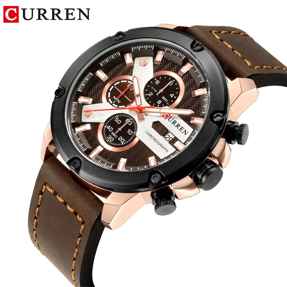 CURREN Casual Business Leather Strap Military Waterproof Quartz Men's Wristwatch Fashion Brand Chronograph Clock Male Relojes
CURREN Casual Business Leather Strap Military Waterproof Quartz Men's Wristwatch Fashion Brand Chronograph Clock Male Relojes