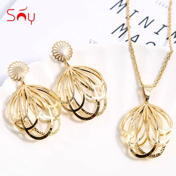 Sunny Jewelry Romantic Engagement Jewelry Sets Earrings Pendant Necklace For Women Feather Copper Jewelry Sets For Party Wedding
Sunny Jewelry Romantic Engagement Jewelry Sets Earrings Pendant Necklace For Women Feather Copper Jewelry Sets For Party Wedding