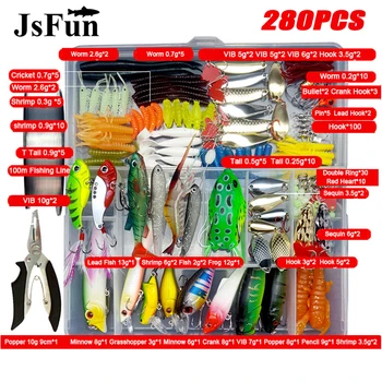 280Pcs Fishing Lure Set Mixed Minnow Spoon Hooks Line Soft Fish Lure Kit In Box Isca Artificial Bait Fishing Tackle Set YE76
280Pcs Fishing Lure Set Mixed Minnow Spoon Hooks Line Soft Fish Lure Kit In Box Isca Artificial Bait Fishing Tackle Set YE76