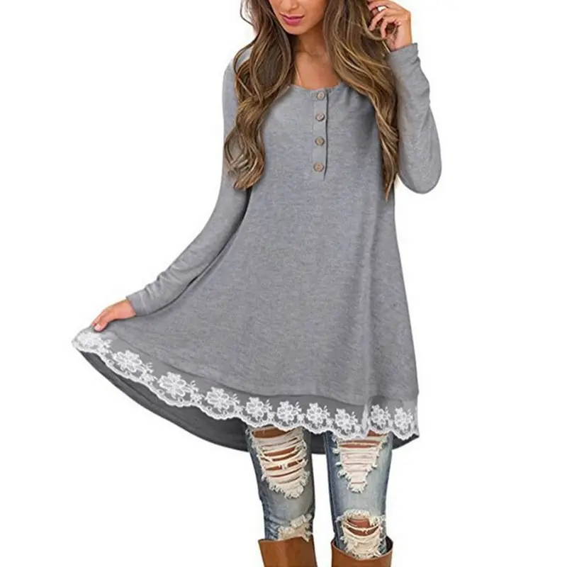 MONERFFI Spring Women Dress Fashion O Neck Loose Vestido Lace Hem Dress Long Sleeve Cotton Button Casual Tunic Plus Sizes Shirts
MONERFFI Spring Women Dress Fashion O Neck Loose Vestido Lace Hem Dress Long Sleeve Cotton Button Casual Tunic Plus Sizes Shirts