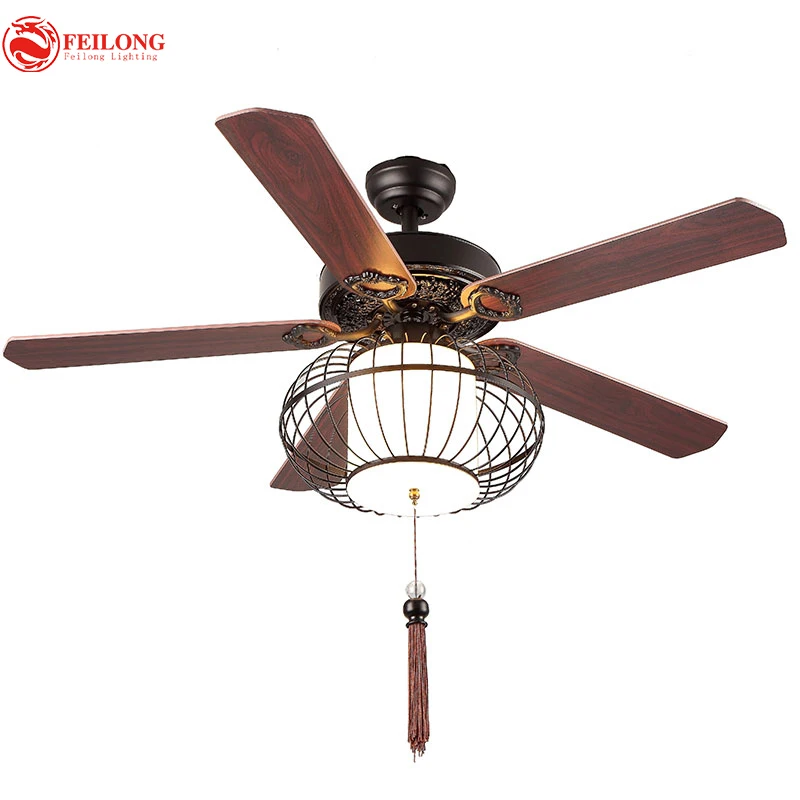 Chinese Nest Shade Ceiling Fan 5215 With Integrated Lights art ceiling fan light