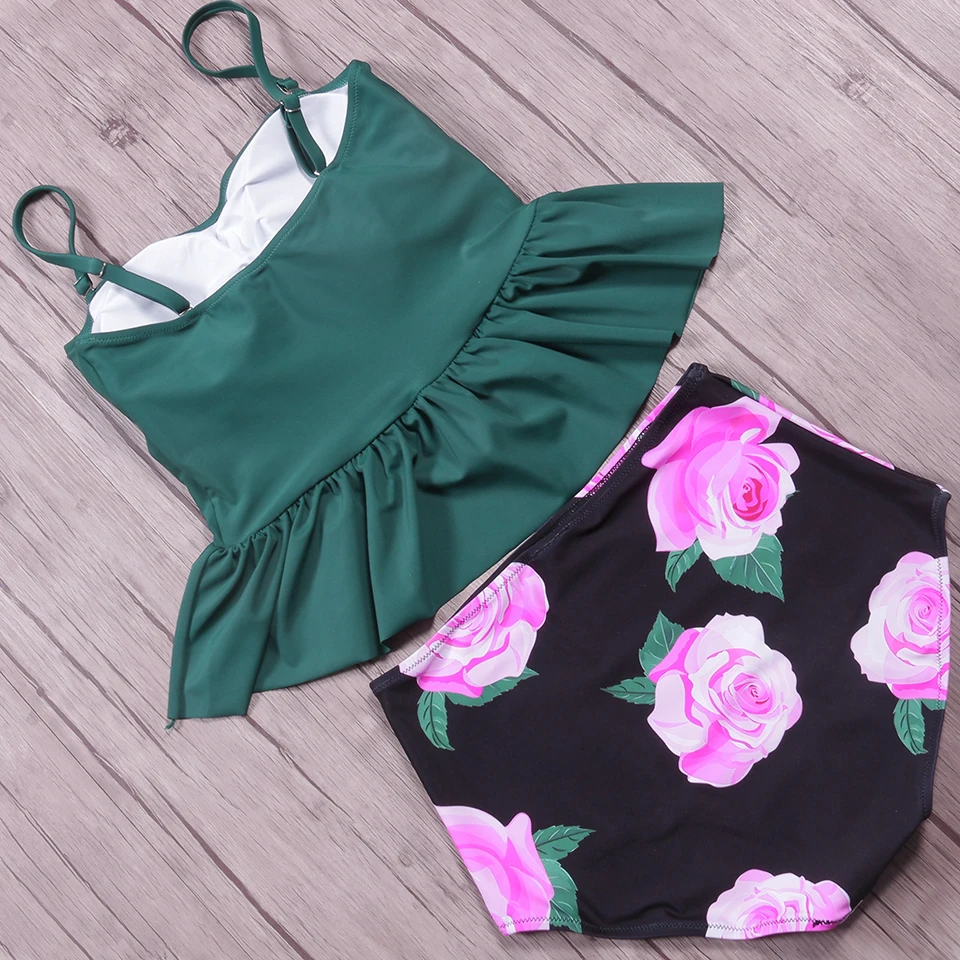NAKIAEOI-2018-New-Bikini-Women-High-Waist-Swimsuit-Push-Up-Swimwear-Dress-Tankini-Bikini-Set-Halter (2)