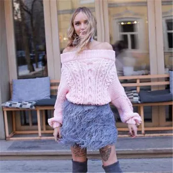 2018 autumn winter fashion word shoulder tube top loose puff sleeve women's solid color explosions single item knitted sweater
2018 autumn winter fashion word shoulder tube top loose puff sleeve women's solid color explosions single item knitted sweater