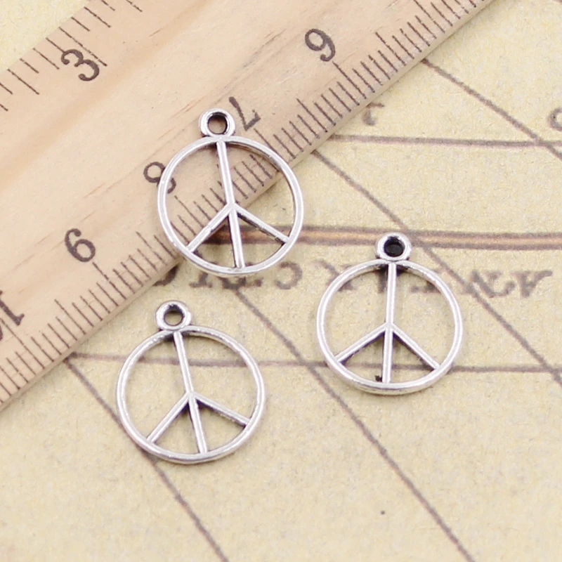 

30pcs Charms Double Sided Lovely Peace 16x14mm Tibetan Silver Color Pendants Antique Jewelry Making DIY Handmade Craft
