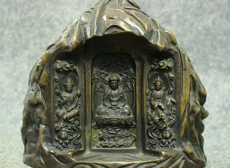 7" Chinese Tibet Buddhism Bronze Shakyamuni Buddha Manjusri Samantabhadra Statue
7" Chinese Tibet Buddhism Bronze Shakyamuni Buddha Manjusri Samantabhadra Statue