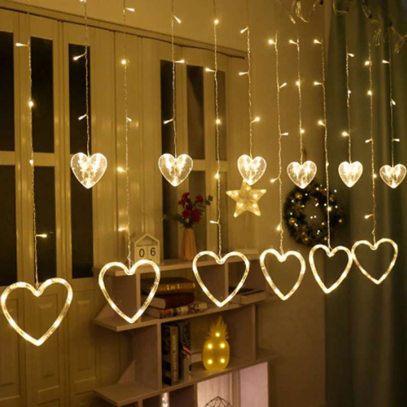 Holiday Lighting 4.5M 138LED Christmas Lights Outdoor Heart-shaped Fairy Curtain LED String Light For Home Party New Year Decor
Holiday Lighting 4.5M 138LED Christmas Lights Outdoor Heart-shaped Fairy Curtain LED String Light For Home Party New Year Decor