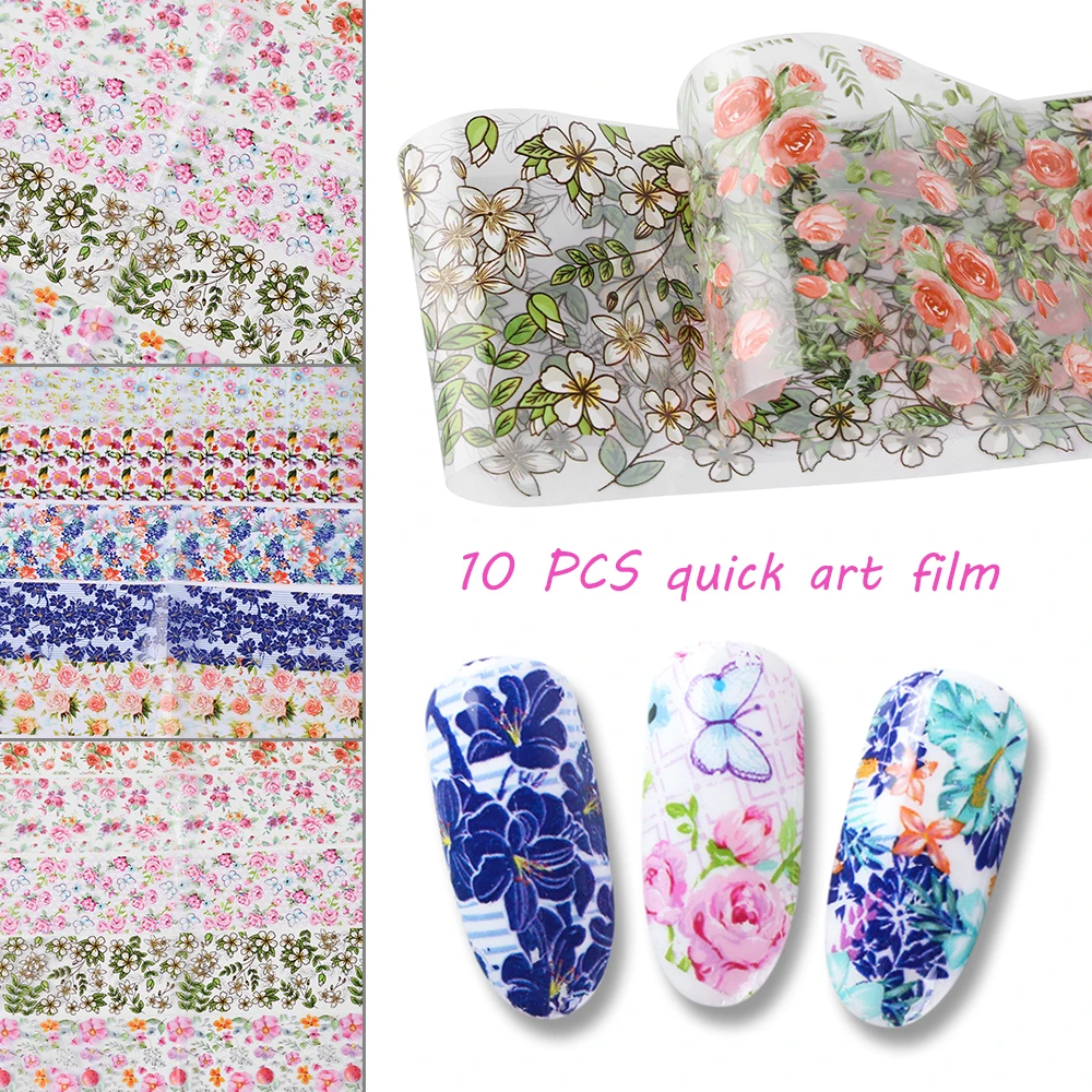 10Pcs 4*20cm Holographic Nail Foil Transfer Set Decal For Nails Stickers Flowers Mix Design Nail art Decoration Wraps Manicure
10Pcs 4*20cm Holographic Nail Foil Transfer Set Decal For Nails Stickers Flowers Mix Design Nail art Decoration Wraps Manicure