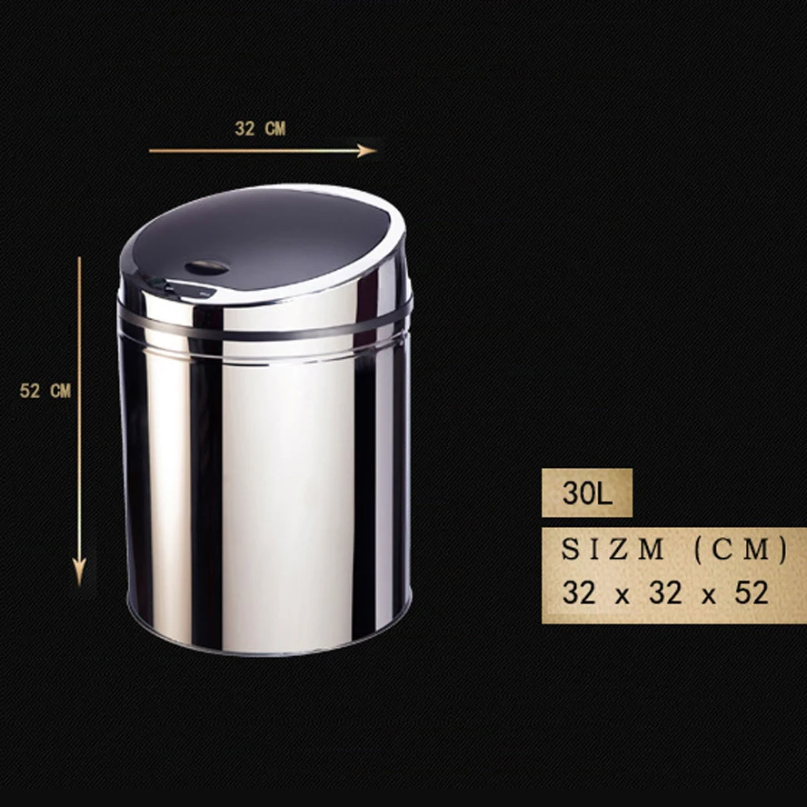 30L Auto Open Close Waste Bin Sensor Garbage Can No Touch Trash Can Infrared Recycling Bin Stainless Steel
30L Auto Open Close Waste Bin Sensor Garbage Can No Touch Trash Can Infrared Recycling Bin Stainless Steel