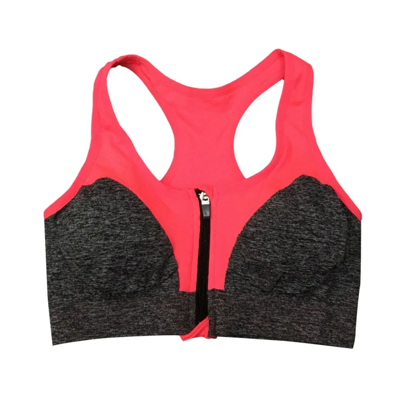 Фото Sport Bra Breathable Quick Dry Zipper Women Shockproof Push Up Comfortable Wide Shoulder Straps Yoga Bras For Fitness Running  Спорт | Sports Bras (32920489734)