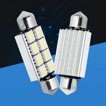 

50pcs 42mm c5w C10W 8 smd 5050 Led canbus error free Car Interior Festoon Light Auto Reading Lamp no obc error white 12V 50X