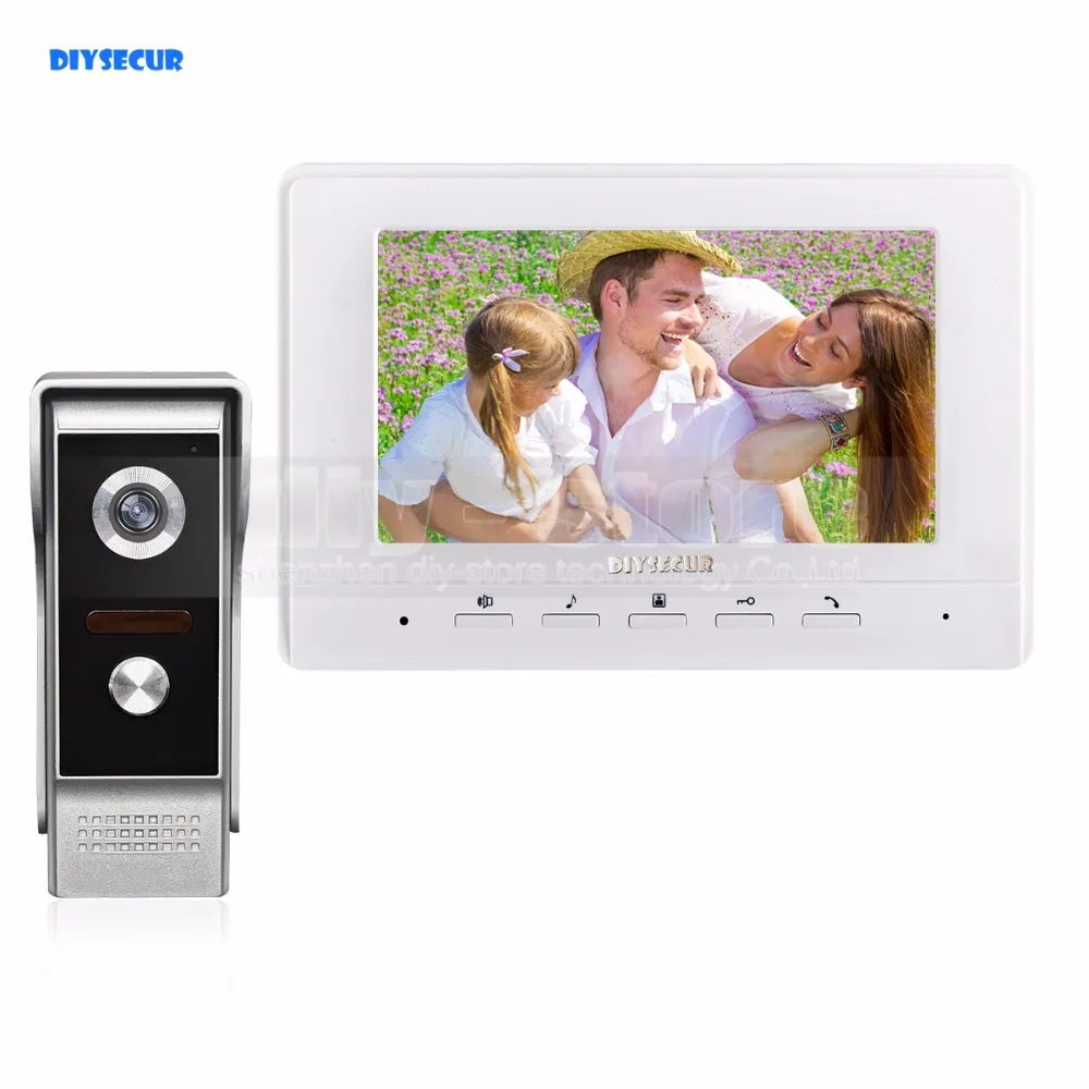 DIYSECUR 7 дюймов видеодомофон видео домофон 700TV линия ИК Ночное Видение наружная