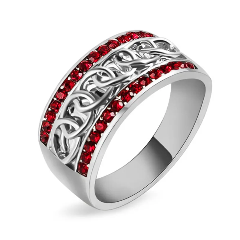 Fashion Carved Chain Red Ring Unique Silver Color Mosaic Crystal Rings For Women Wedding Gift
Fashion Carved Chain Red Ring Unique Silver Color Mosaic Crystal Rings For Women Wedding Gift