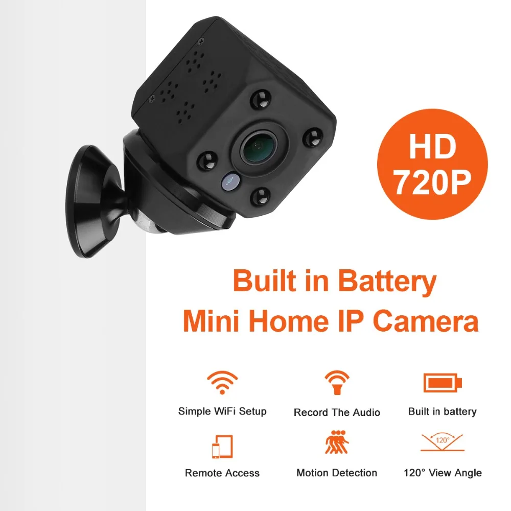Mini 720P Home Security IP Camera built in battery Wireless Smart WiFi Camera WI-FI Surveillance Baby Monitor CCTV Camera
Mini 720P Home Security IP Camera built in battery Wireless Smart WiFi Camera WI-FI Surveillance Baby Monitor CCTV Camera