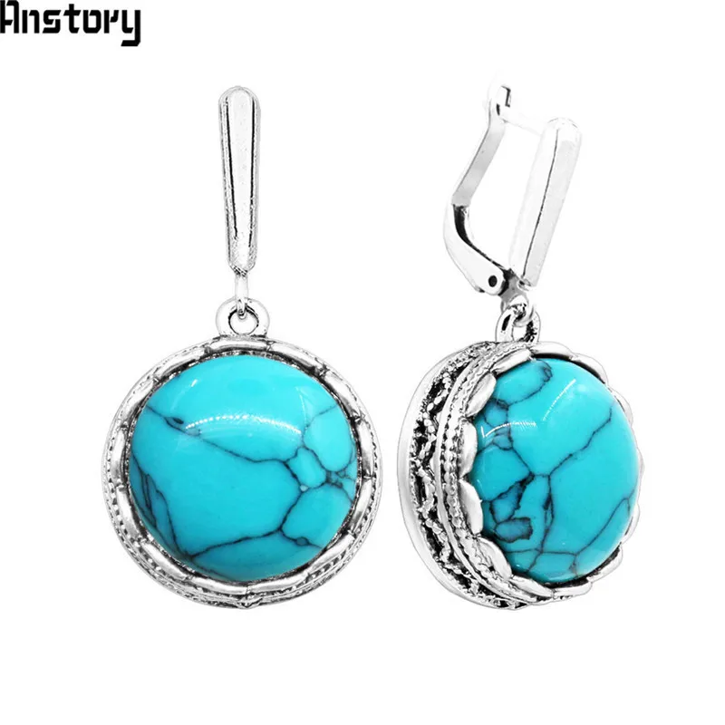 Flower Pendant Round Stone Earrings For Women Vintage Antique Silver Plated Fashion Jewelry TE392
Flower Pendant Round Stone Earrings For Women Vintage Antique Silver Plated Fashion Jewelry TE392